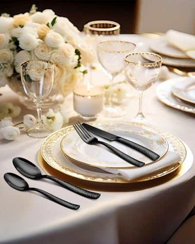 20 Piece Black Silverware Set (20 Count)