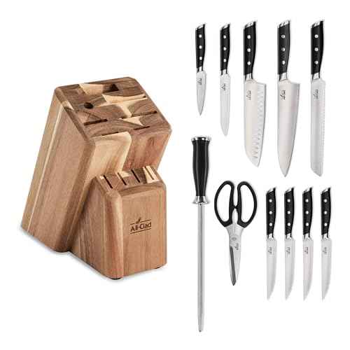 Forged German Stainless Steel Kitchen Knife Block Set (12 Count)