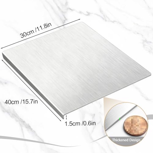 304 Stainless Steel Cutting Board with Lip (15.7"L x 11.8"W)