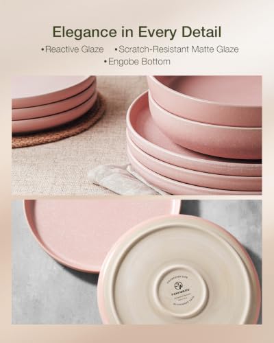 Milkyway 18 Piece Stoneware Dinnerware Set (Light Pink / Service for 6 (Standard Dinner Set))
