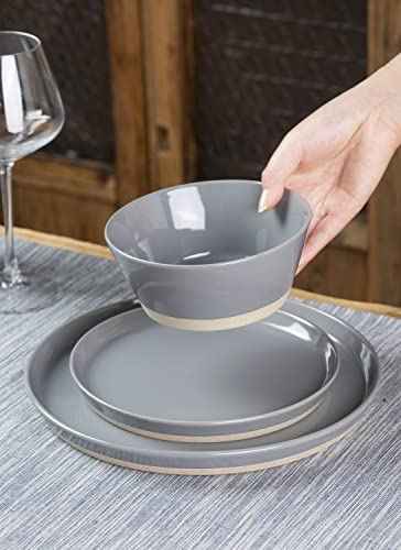 Saturn Stoneware Dinnerware Set with Pasta Bowl (16 Count)