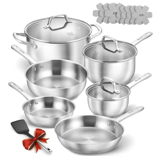 Stainless Steel Cookware Set 17 Piece with Triply Base