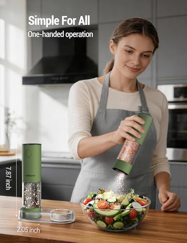 Electric Salt and Pepper Grinder Set (Large / Matcha)