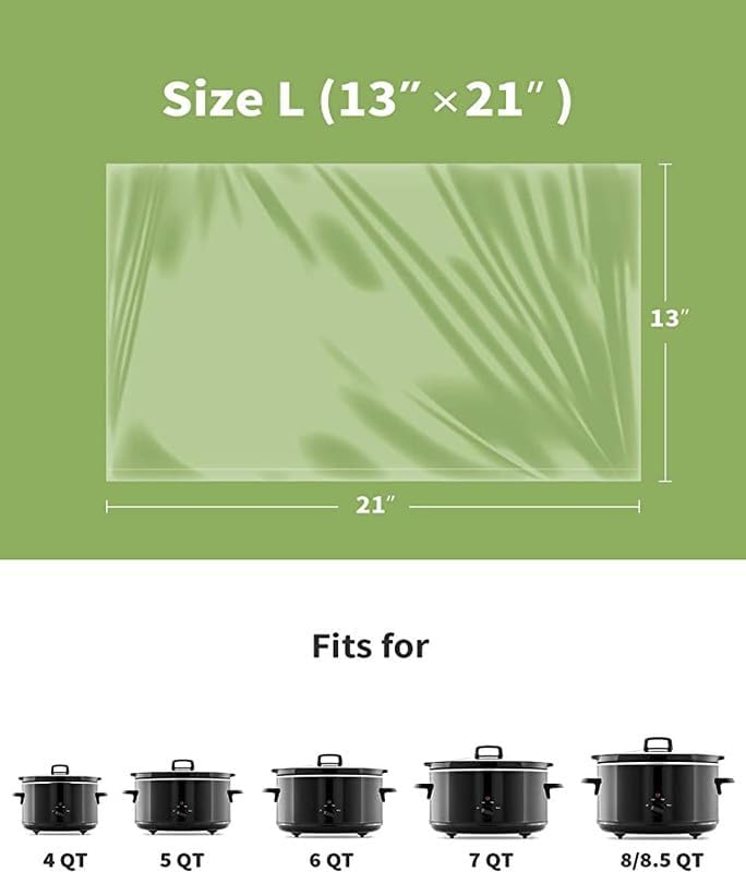 10 Count Slow Cooker Liners 13" x 21" Large Size Fits 3