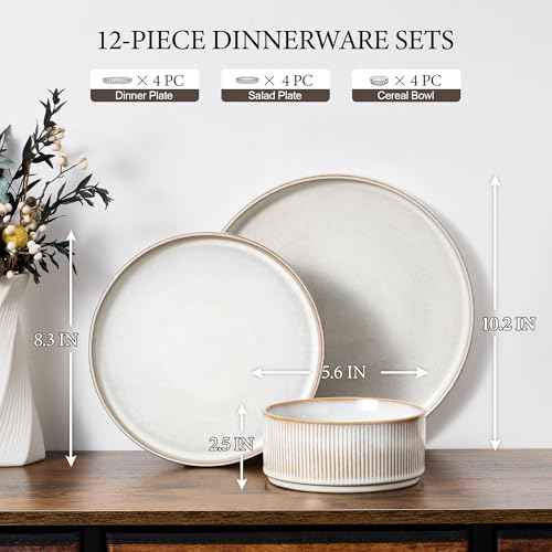 12 Piece Plates and Bowls Sets