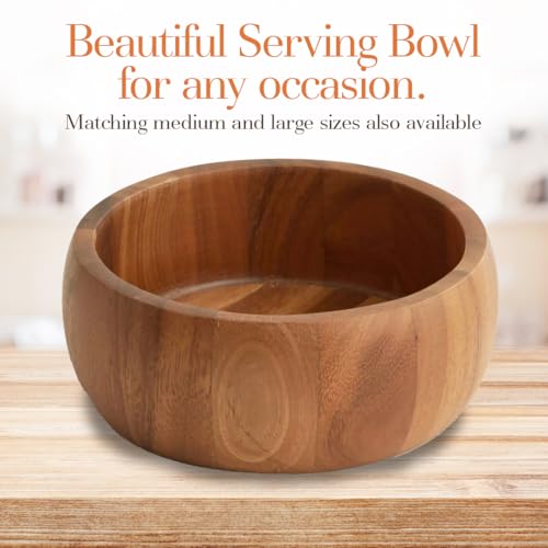 Woodard & Charles Acacia Wood Individual Salad & Snack Bowl (Single 6 1/2" x 2 1/2" Salad Bowl)