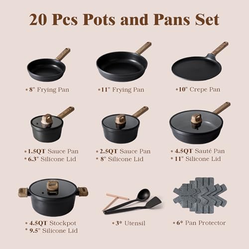 20Pcs Nonstick Pots and Pans Set