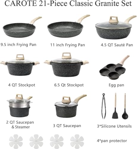 21pcs Nonstick Pots and Pans Set