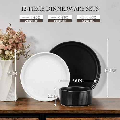 12 Piece Plates and Bowls Sets
