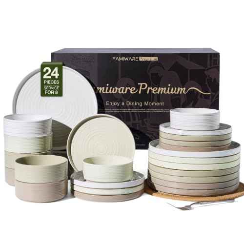 Stoneware Dinnerware Sets (24 Count)
