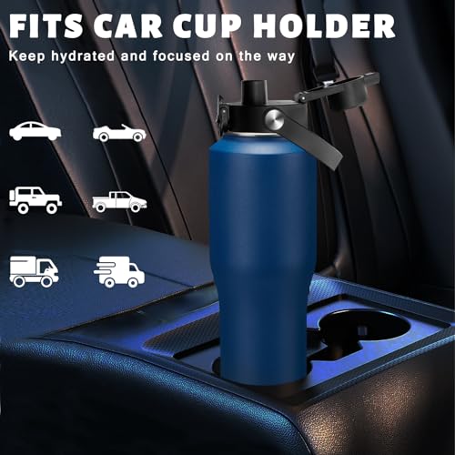 32 oz Vacuum Insulated Water Bottle (Navy Blue / 32 Ounces)