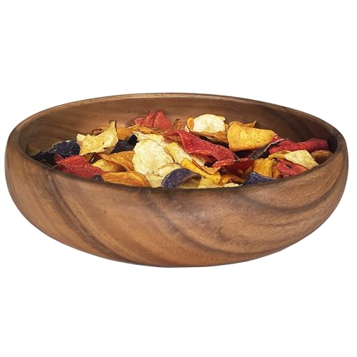 Woodard & Charles Acacia Wood Large Multipurpose Serving Bowl (10" x 1.75" Set of 1)