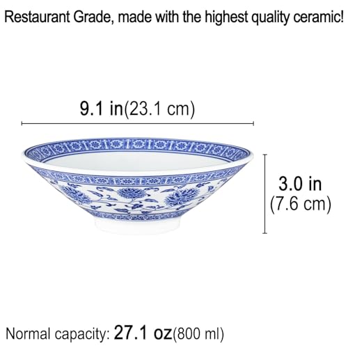 27.1 OZ Ceramic Soup Bowl Set of 2 (White / 9.1)