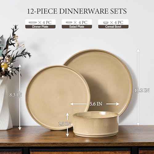12 Piece Plates and Bowls Sets