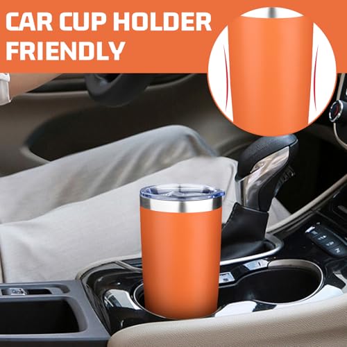 20oz Tumbler with Lid Double Wall Vacuum Insulated Travel Coffee Mug Stainless Steel Thermal Cup Powder Coated Sturdy Coffee Tumbler Bulk for Hot and Cold Beverages (20 Ounces (4 Pack) / Green-Teal-Orange-Yellow)