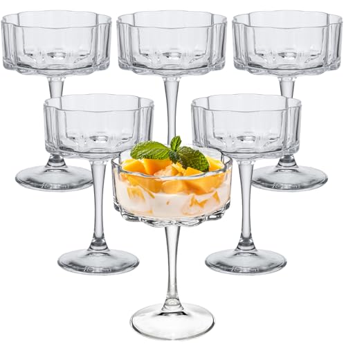 Vintage Champagne Coupes Glass Cute Martini Cocktail Glasses (6 Count)