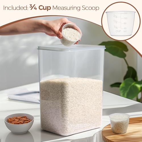 Airtight Rice Storage Container with Lid 10Qt 2Pack (10Qt-Rectangle)