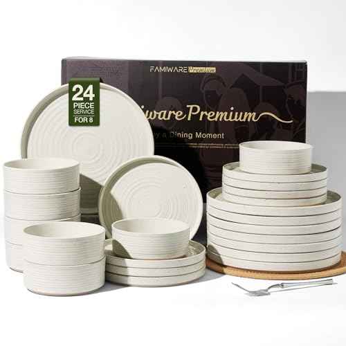 Stoneware Dinnerware Sets (24 Count)
