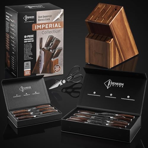 SENKEN 16 Piece Knife Block Set (16 Count)