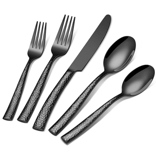 20 Piece Black Silverware Set (20 Count)