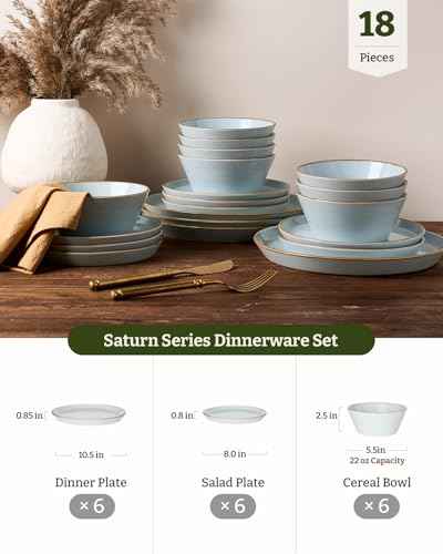 Saturn Plates and Bowls with Rim (18 Count)