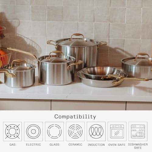 Cookware 10 Piece Stainless Steel Pot and Pan Set