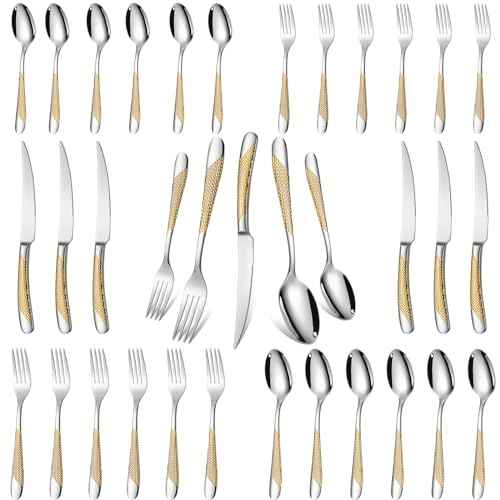 Silverware Set of 30 Stainless Steel Flatware Set Service for 6 (40 Count)
