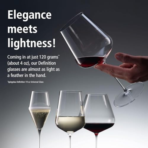 Definition Crystal Universal Wine Glasses for Red and White Wines (4 Count)