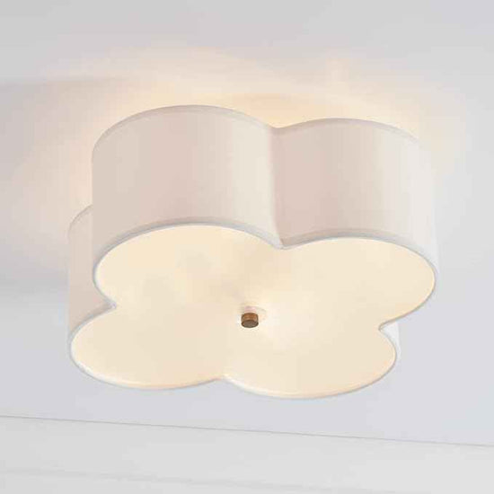 Capital Lighting 4453BG-561 Quinn Decorative Fabric Shade Semi Flush Ceiling Light Fixture, 4-Light 240 Total Watts, 8" H x 18" W, Brushed Gold