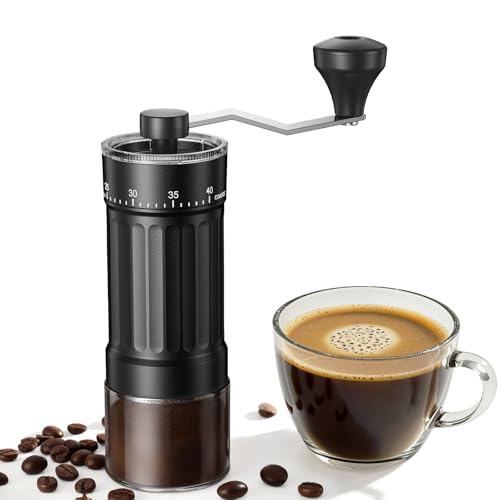Mini Manual Coffee Grinder With 40 Adjustable Settings (M01 Black / Ceramic Burr)