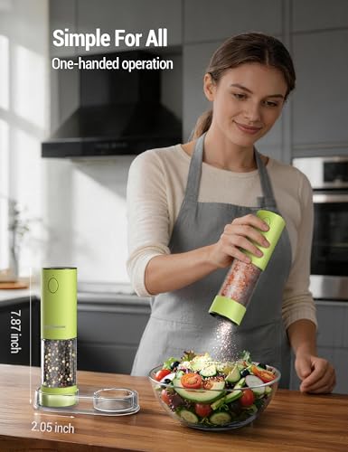 Electric Salt and Pepper Grinder Set (Large / Pistachio)