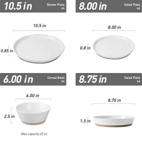 Saturn Stoneware Dinnerware Set with Pasta Bowl (16 Count)