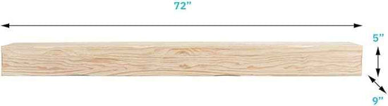 MANTELSDIRECT Breckenridge 72” Fireplace Mantel Shelf with Corbels – Rustic Floating Mantel Shelf for Over Fireplace – Unfinished - Wood Shelf for Wall – Pine Box Construction
