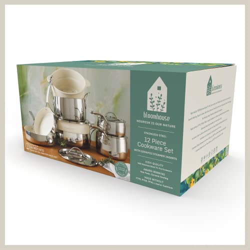 12 Piece Triply Stainless Steel Pots and Pans Cookware Set w