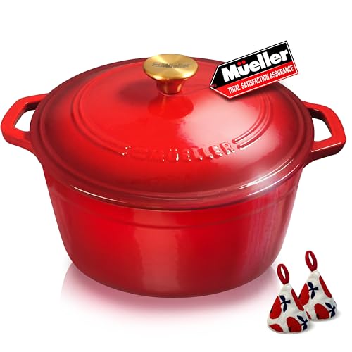 Mueller 6QT Enameled Cast Iron Dutch Oven with Lid