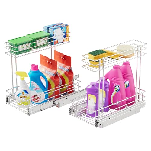 2 Pack Under Sink Organizer 9"W X17"D (9" W X17"D)