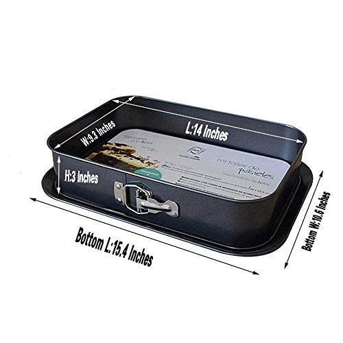 Springform Pan Cheesecake Pan Leakproof Cake Pan Bakeware Rectangle Nonstick Removable Bottom Black 10.6"D x 15.4"W x 3"H
