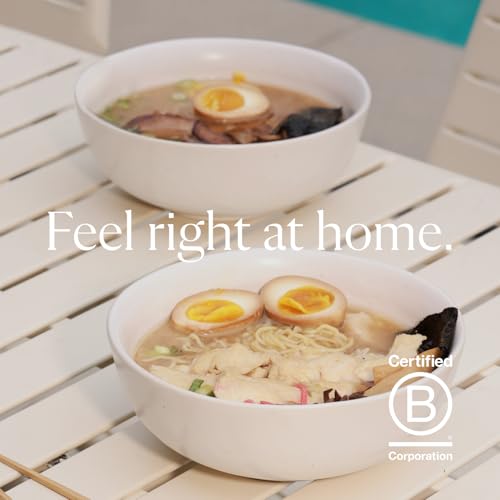 Ramen Set Includes 2 Ramen Bowls and 2 Pairs of Chopsticks (Dove Gray Ramen)