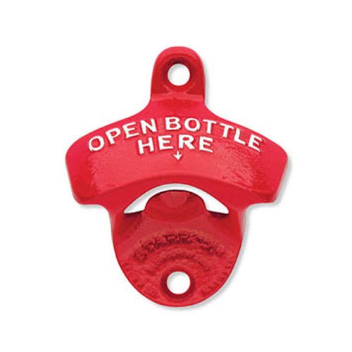 Original Red Open Here Wall Mounted Bottle Opener