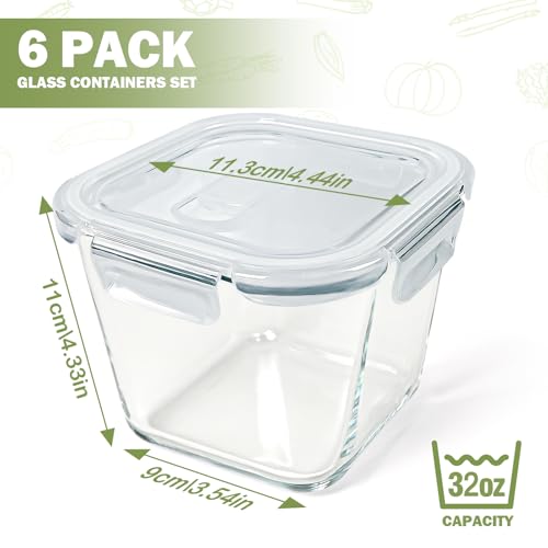 Borosilicate Glass Soup Containers with Lids (Transparent6)