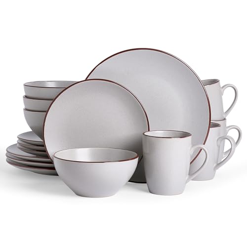 Venus Dinnerware Sets with Mugs (Light Gray / Serves 4 (16pc w/ Mug))