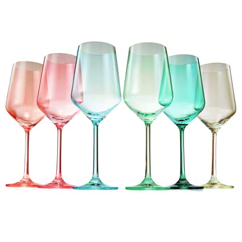 Spring Colored Crystal Wine Glass Set of 6 (6 Count)