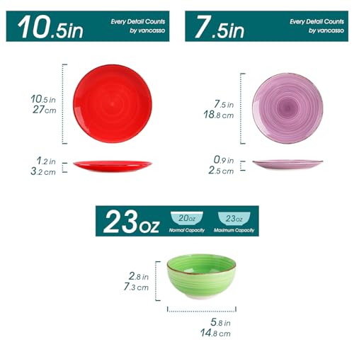 Bonita Dinnerware Set Multicolor Stoneware 12 Pieces Service for 4