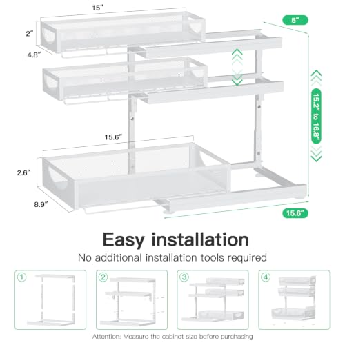Under Sink Organizer (2Pack-3Tier / White)