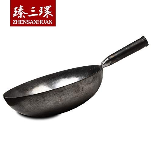 ZhenSanHuan Chinese Hand Hammered Iron Woks and Stir Fry Pans