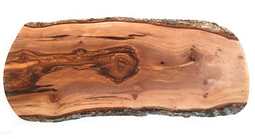 24" Rustic Handmade Bark Edge Olive Wood Charcuterie Board Extra Large by Orchard Hardwoods