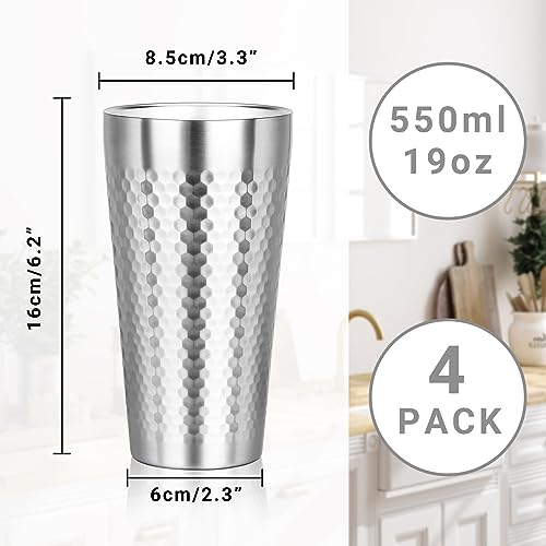 Metal Cup 19 oz Insulated Tumbler (diamond-patterned / 19oz,4pcs)