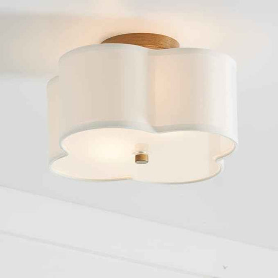Capital Lighting 4452BG-557 Quinn Decorative Fabric Shade Semi Flush Ceiling Light Fixture, 2-Light 120 Total Watts, 7" H x 12" W, Brushed Gold