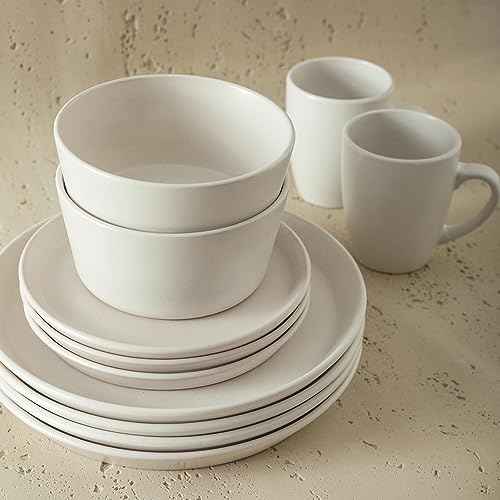 Albie Stoneware 16 Piece Modern Dinnerware Set (16 Count)
