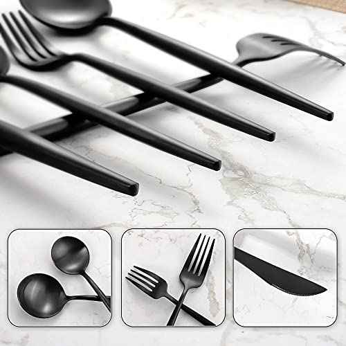 Matte Black Silverware Set for 4 (4 Count)